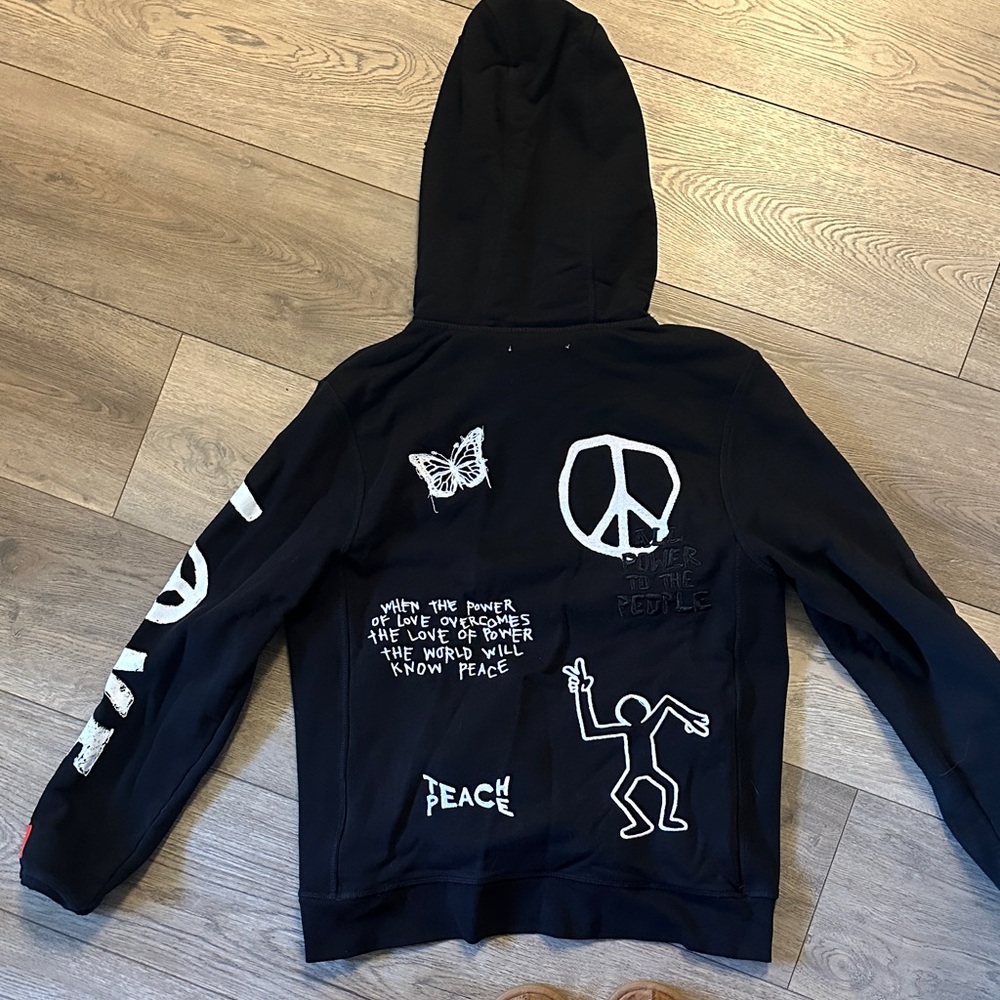 CHNGE Black Hoodie with Graphic Designs -Power to the People- size XS